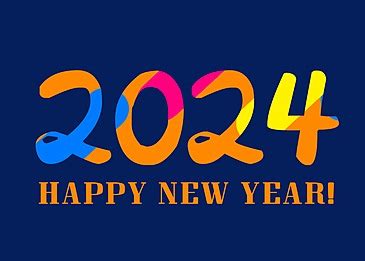 2024 New Year Art Vector Colorful, 2024, 2024 Vectors, Colorful PNG and Vector with Transparent ...