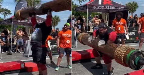 Strongman Bobby Thompson Smashes 217.5 kg/478.5 lbs Log Press American ...