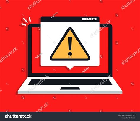 Laptop Warning Sign Computer Notification Exclamation Stock Vector ...