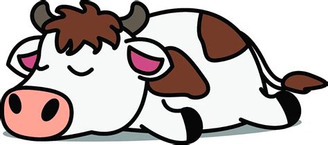 Cute Sleepy Lazy Cow Cartoon Vinyl Sticker (4" Wide, Cow) : Amazon.in: Home Improvement