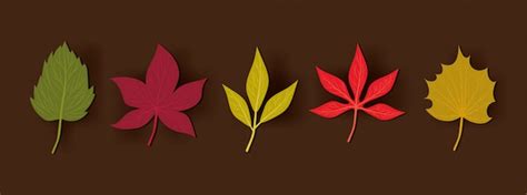 Premium Vector | Set of autumn leaves banner