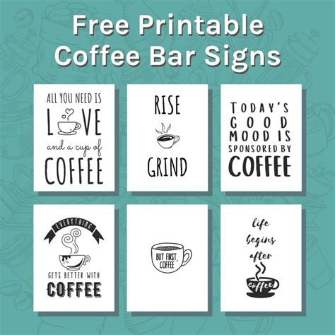 Free Rae Dunn Printable Coffee Bar Signs Dunn Coffee - vrogue.co