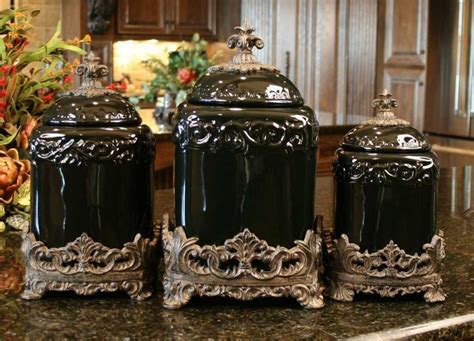 Black Ceramic Canister Sets Kitchen