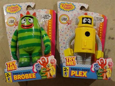 NEW Yo Gabba Gabba 6" Dancey Dance Talking Plex & Brobee Set Of 2 ...