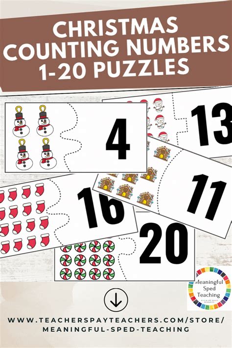 Christmas Math Puzzles Counting Numbers 1-20 Printable Activity | Christmas math, Maths puzzles ...