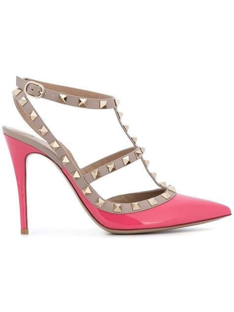 Valentino Garavani Pumps Valentino Rockstud Ankle Strap In Genuine ...