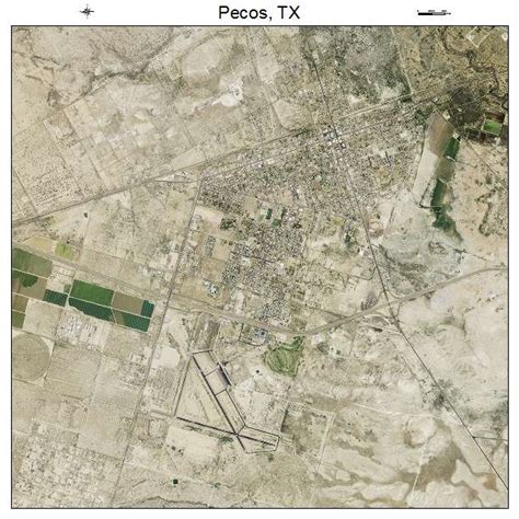 Aerial Photography Map of Pecos, TX Texas