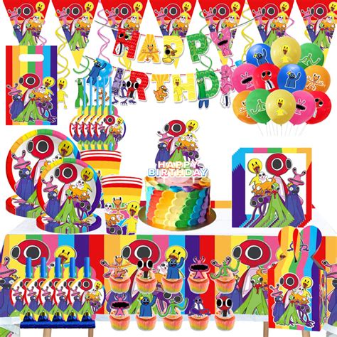 Rainbow Friends Party Tableware Sets Birthday Disposable - Etsy