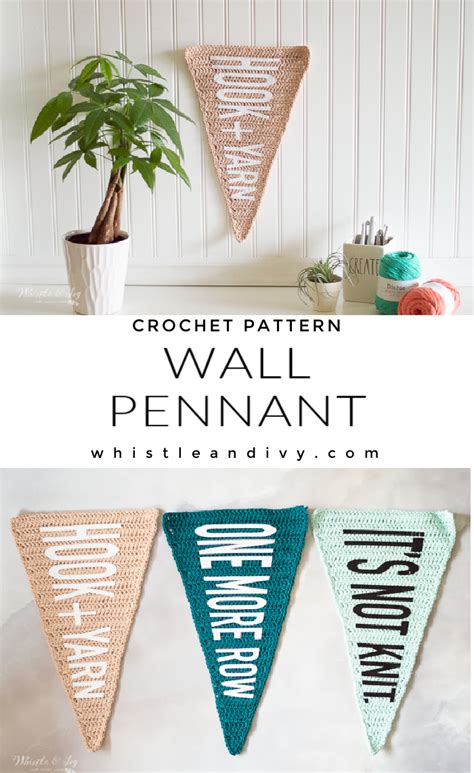 Show your Team Crochet spirit with this crochet wall pennant! - Crochet Pattern - Whistle and Ivy