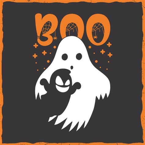 Halloween scary party boo pumpkin ghost illustration elements decoration printing quote retro ...