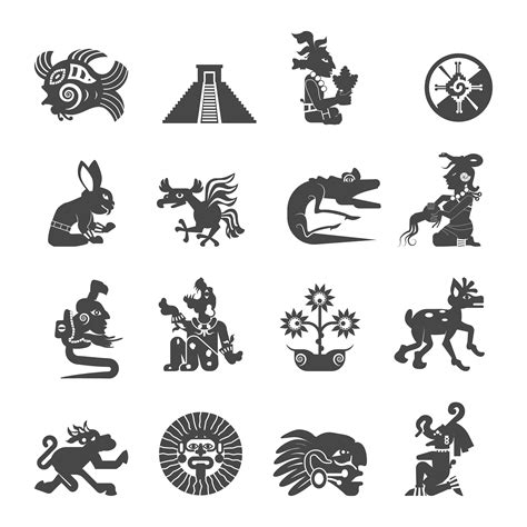 Maya Symbols Flat Icons Set 476653 Vector Art at Vecteezy