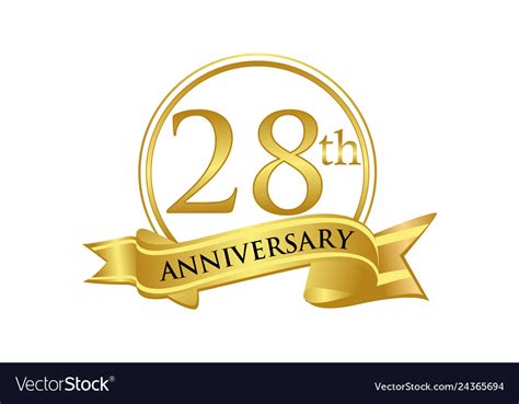 28th anniversary celebration logo Royalty Free Vector Image