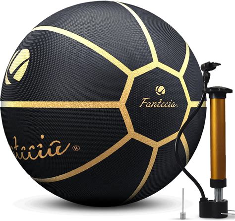 Fantecia Basketball Ball Size 5 for Youth, Outdoor Indoor Basketball (Black Gold), Basketballs ...