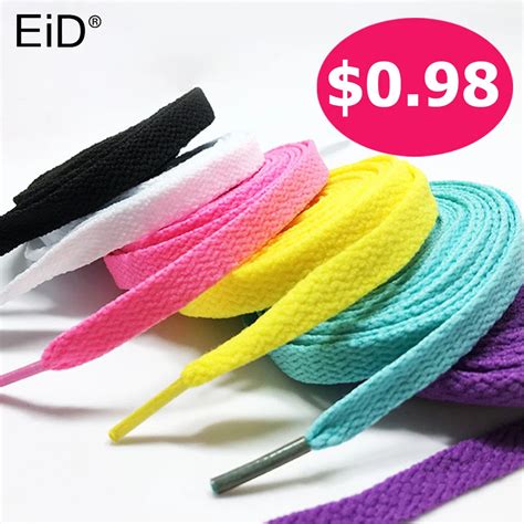 EiD 1 Pair 15 Colors New Sneaker Flat Shoelaces Hiking Boots Shoe Strings Colored Shoe Laces for ...