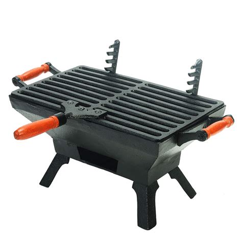 Buy Sungmor Small Rectangle Cast Iron Charcoal Grill Stove, 12.4 by 6.8 ...