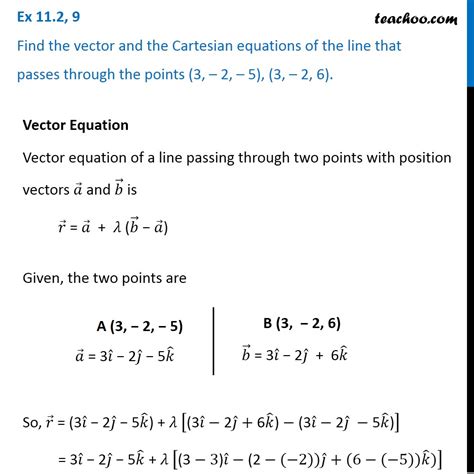 Question 1 - Find vector and Cartesian equations of line