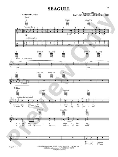 Seagull: Guitar: Bad Company - Digital Sheet Music Download