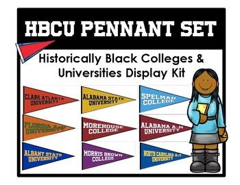 Historically Black College and University HBCU Display Pennant Set