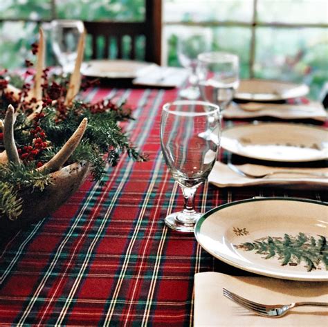 rustic-simple-christmas-tree-spode-holiday-tablescape-tartan-plaid-tablecloth - The Glam Pad