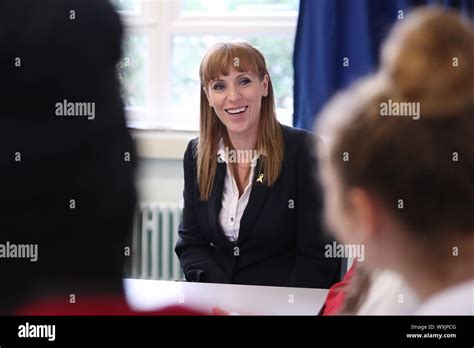 Shadow education secretary Angela Rayner during a visit to Ursuline ...