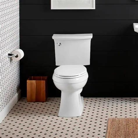 KOHLER Elmbrook The Complete Solution 2-Piece 1.28 GPF Single Flush Elongated Toilet in White ...