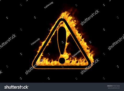 Fire Hazard Symbol Isolated On Black Stock Illustration 737213326 ...