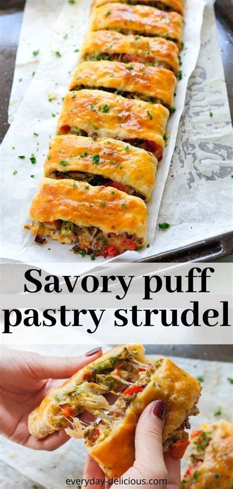 Savory Puff Pastry Strudel | Puff pastry recipes dinner, Puff pastry ...