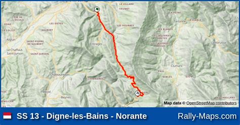 SS 13 - Digne-les-Bains - Norante stage map | Rallye Monte-Carlo Historique 2020 🌍 | Rally-Maps.com