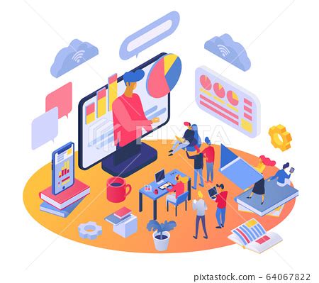 Isometric training course vector illustration,...-插圖素材 [64067822] - PIXTA圖庫