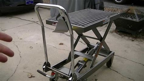 Harbor Freight 1000lb hydraulic table cart - YouTube