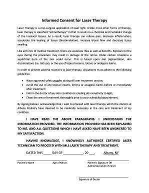 Informed Consent For Laser Therapy - Fill and Sign Printable Template Online