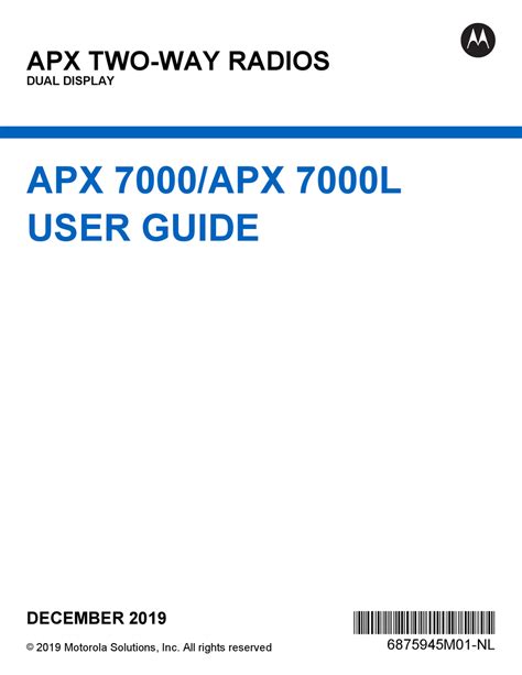 MOTOROLA SOLUTIONS APX 7000 USER MANUAL Pdf Download | ManualsLib