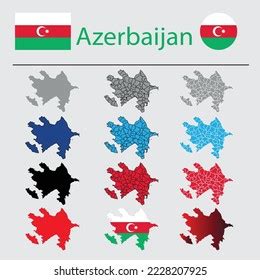 Azerbaijan Map Illustration Vector Flag Stock Vector (Royalty Free ...