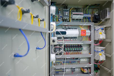 Premium Photo | Close-up shot of an industrial electric automatic electrical control box that ...