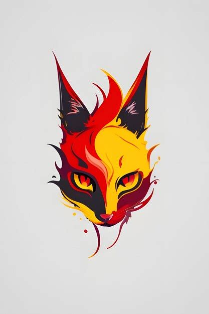 Premium AI Image | red yellow colorful fox logo minimalist logo ...