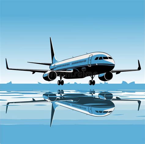 Airplane Silhouette on White Background, Vector Stock Illustration ...