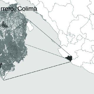 Map showing the location of El Terrero, Colima, Mexico, where a mass... | Download Scientific ...