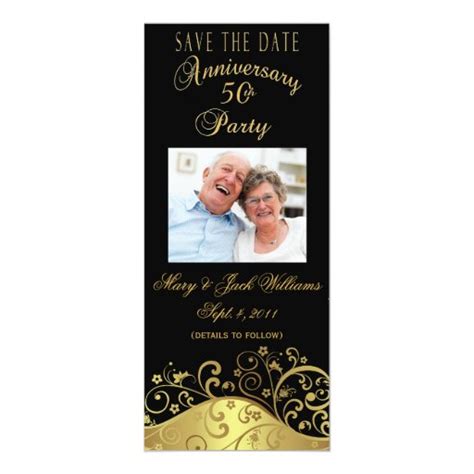 50th Anniversary Save the Date Photo Card Invite | Zazzle