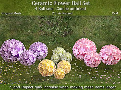 Second Life Marketplace - LOVE SUPERSTORE - CERAMIC FLOWER BALL PACK