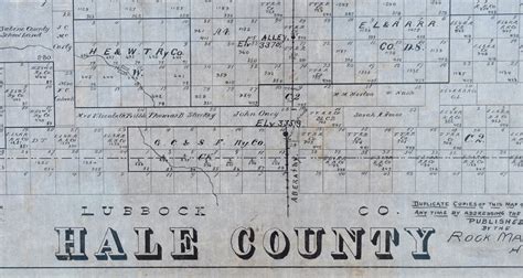 Texas County Maps 1870s-1910 - "Hale County" - #2572 | Texas Art | Vintage Texas Paintings