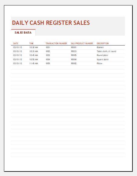 End of Day Cash Register Report Template | Excel Templates