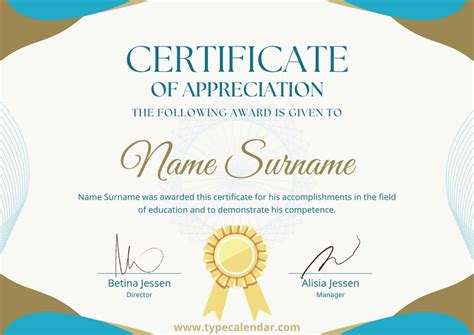 Free Printable Certificate Of Appreciation Template [PDF, Word]