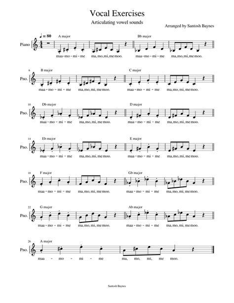 Vocal Exercises 3 Sheet music for Piano (Choral) | Musescore.com