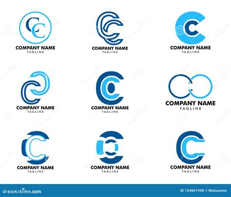 Set of Initial Letter CC Logo Template Design Stock Vector ...