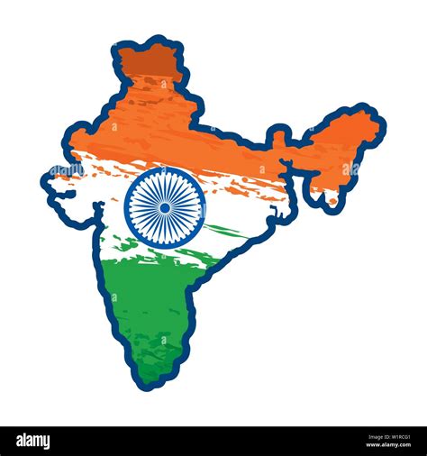 Indian Flag On India Map - Emilia Natividad