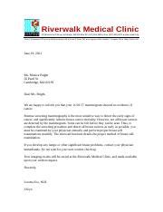 WMP 6-Mammogram Results Letter Main.docx - Riverwalk Medical Clinic ...