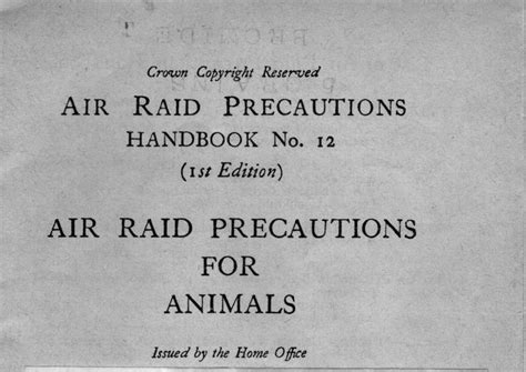 Air raid precautions for animals - The ARC