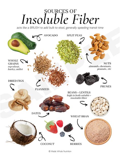 Sources of Insoluble Fiber Handout — Functional Health Research ...