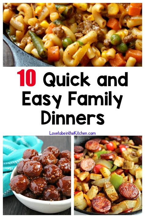 10 Quick and Easy Family Dinners - Love to be in the Kitchen