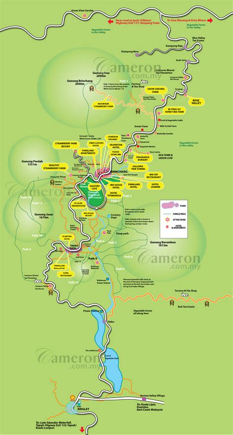 Cameron Highlands Map - Cameron Highlands Online